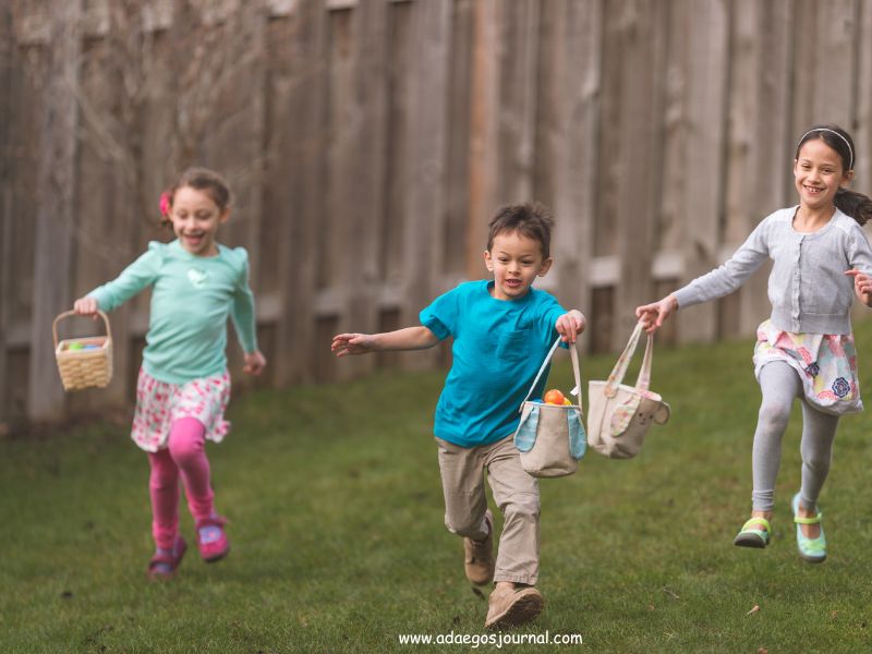 children-doing-Easter-egg-hunt-at-home