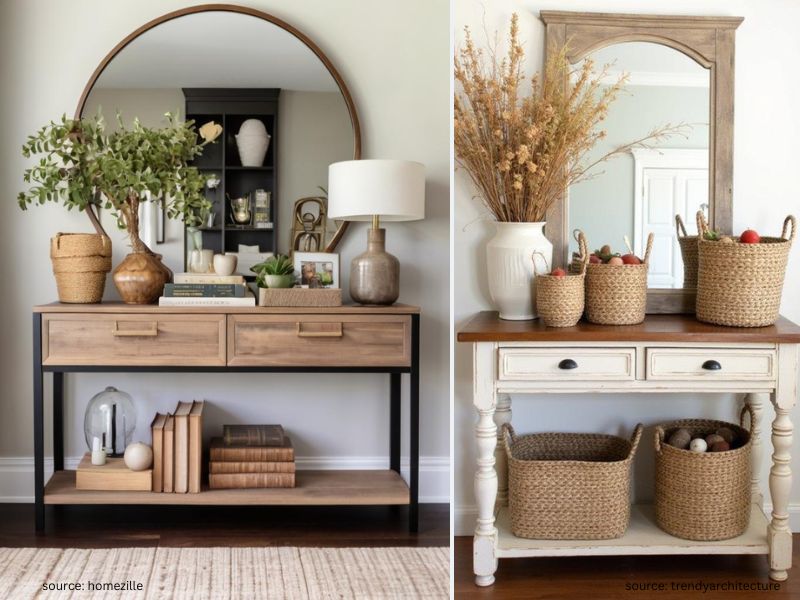 Layer textures on Entryway Table