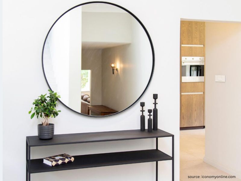 Entryway table decor ideas mirror