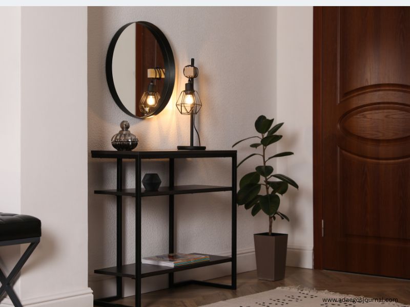 Entryway table decor ideas Mirror console