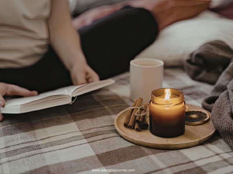 Cozy nighttime bedroom