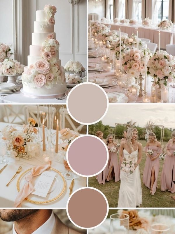 Blush Pink & Champagne Wedding Color Combo Ideas