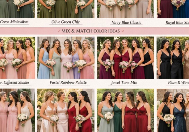 35 bridesmaid color and dress ideas featuring romantic, modern, and elegant bridal party inspiration.