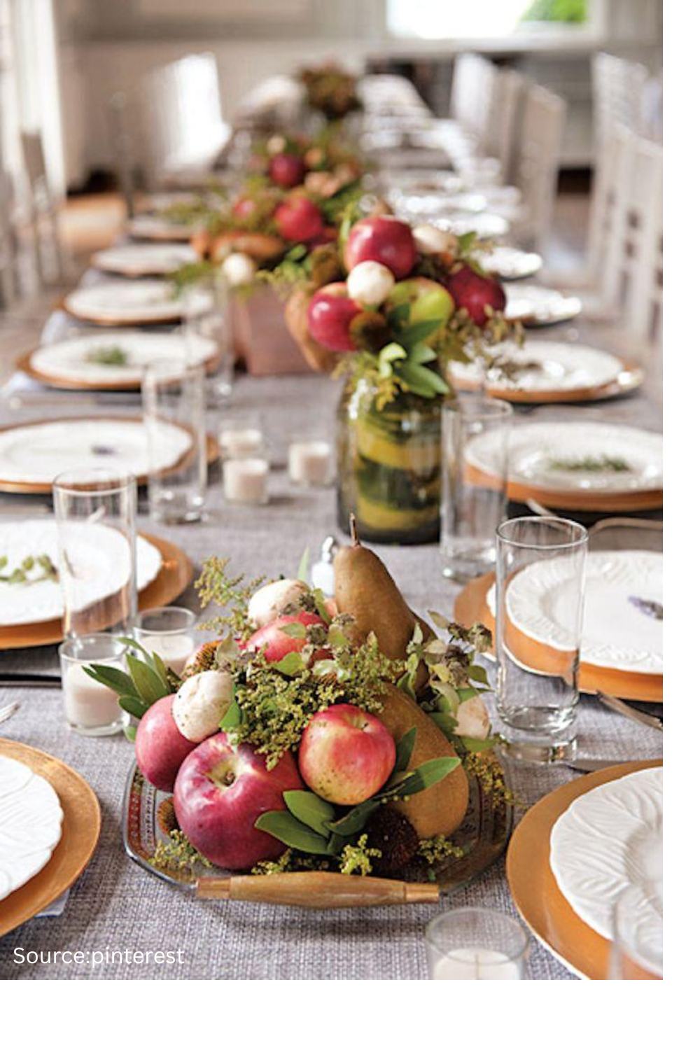DIY wedding centerpieces with fruit as floral fillers