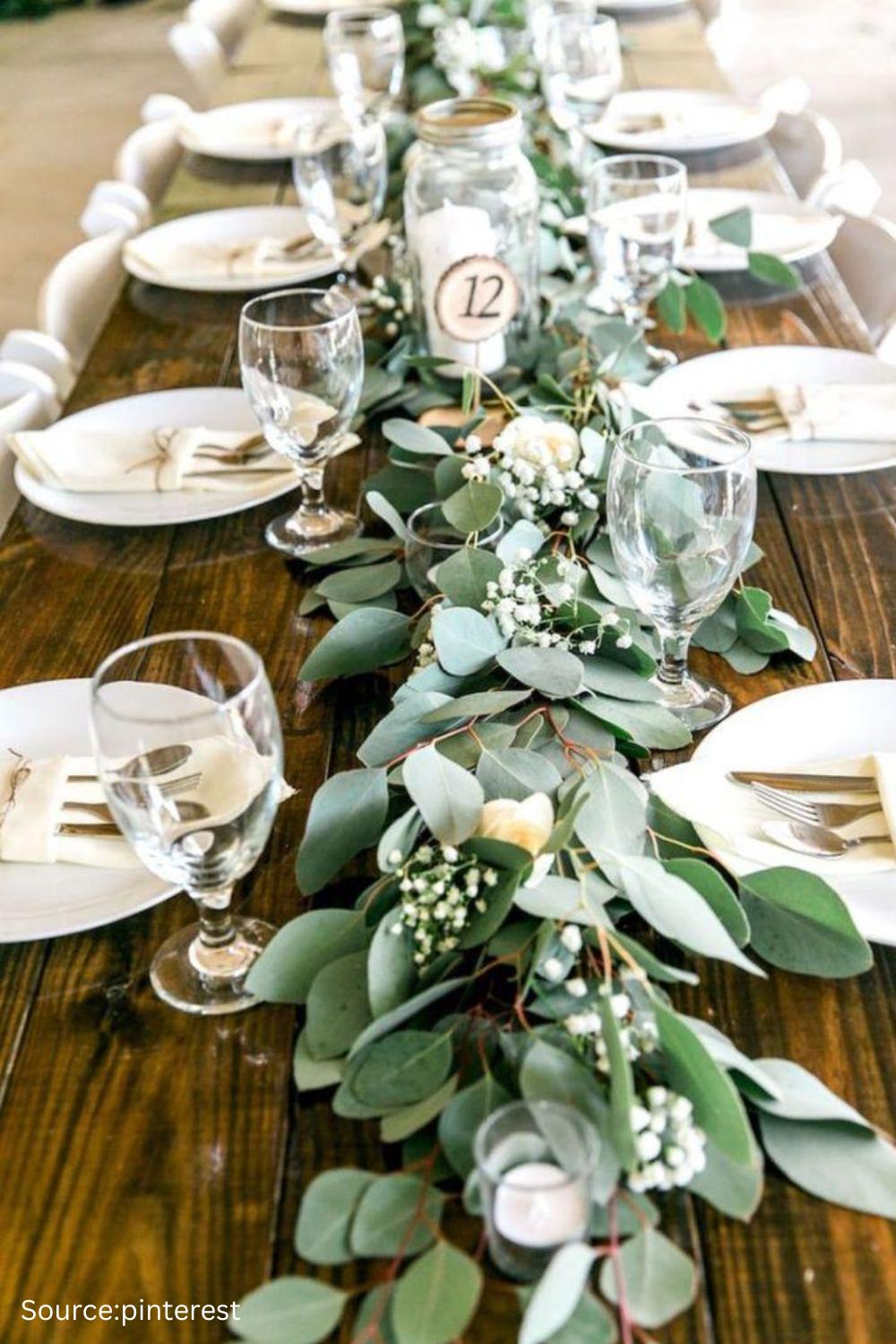 Cheap wedding centerpieces with greenry