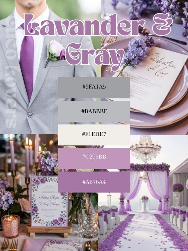 Lavender & Soft Gray Wedding Color Combo Ideas