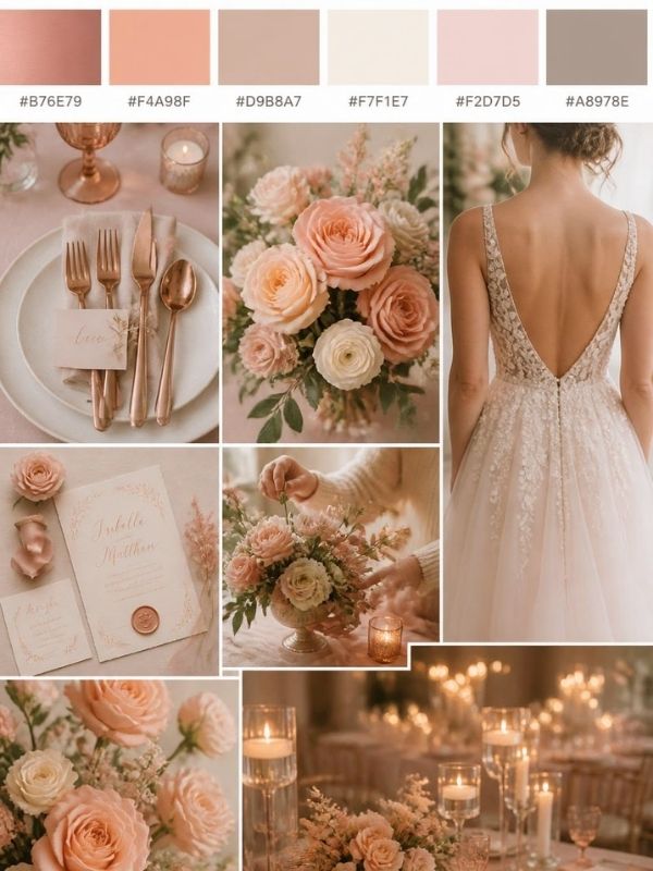 Peach & Cream Wedding Color Combo Ideas
