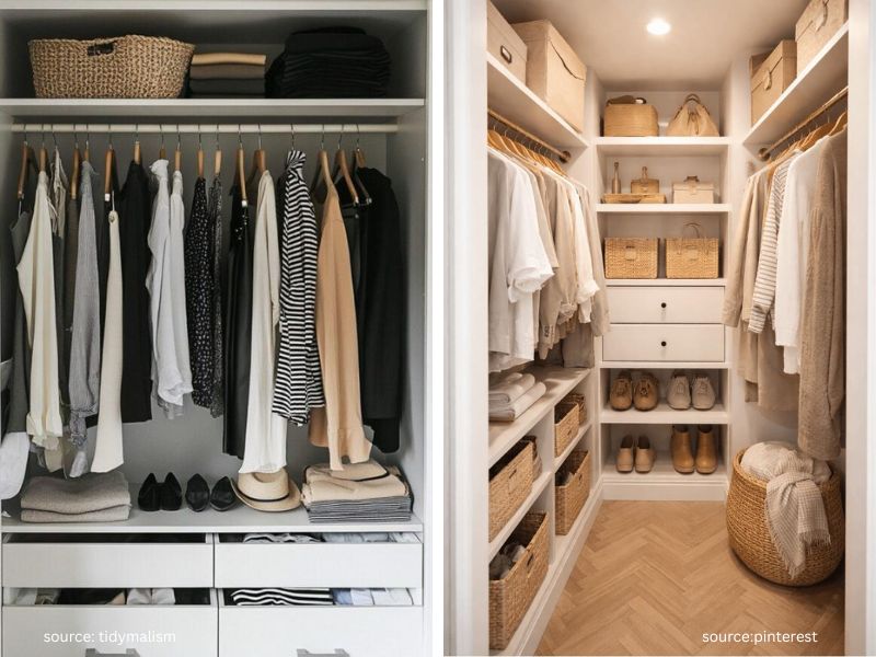 Person donating old clothes after buying new ones to keep a clutter-free and organized wardrobe.