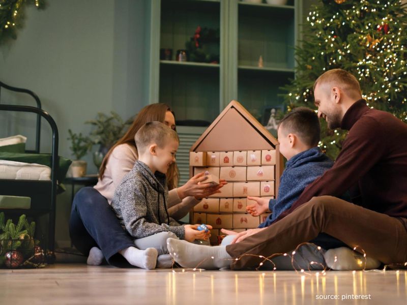 Family advent calendar filled with Christmas activities and surprises